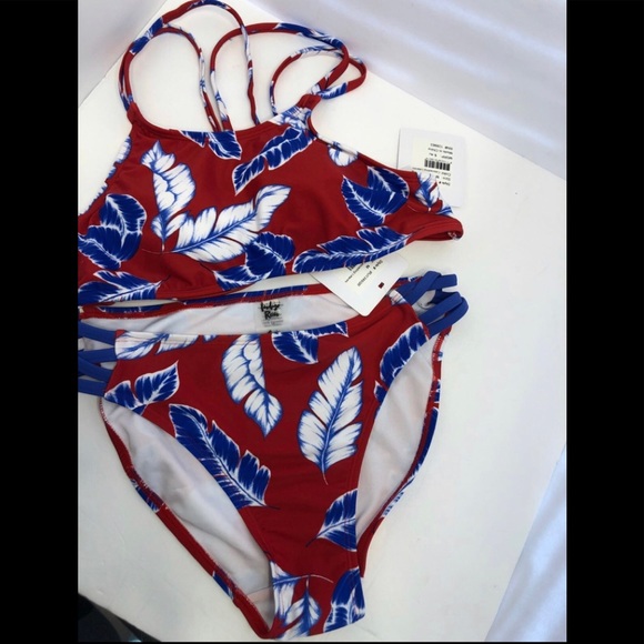 Indigo Rein Other - bikini set NWT size M cascading leaves crisscross back